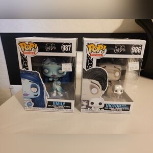 Corpse Bride Victor w/Scraps and Emily Funko POP! Figurine Set